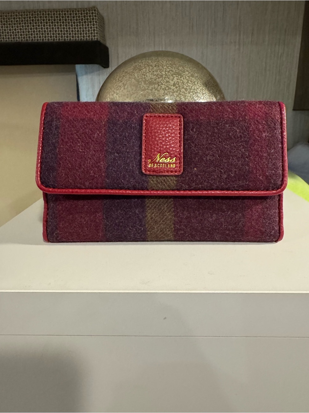 Ness of Scotland Red Plaid Wool Wallet